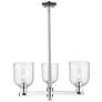 Arcadia Bella 27"W 3 Light Chrome Stem Hung Chandelier w/ Seedy Shade