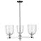 Arcadia Bella 27"W 3 Light Chrome Stem Hung Chandelier w/ Seedy Shade