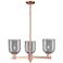 Arcadia Bella 27"W 3 Light Copper Stem Chandelier w/ Light Smoke Shade