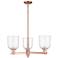 Arcadia Bella 27"W 3 Light Copper Stem Chandelier With Clear Shade