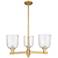 Arcadia Bella 27"W 3-Lt Brushed Brass Stem Chandelier w/ Seedy Shade