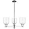 Arcadia Bella 27"W 3-Lt Polished Nickel Stem Chandelier w/ Clear Shade