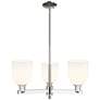 Arcadia Bella 27"W 3-Lt Polished Nickel Stem Chandelier w/ White Shade
