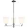 Arcadia Bella 27"W 3-Lt Polished Nickel Stem Chandelier w/ White Shade