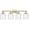 Arcadia Bella 33"W 4 Light Antique Brass Vanity Light With Seedy Shade