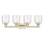 2_Arcadia Bella 33"W 4 Light Antique Brass Vanity Light With Seedy Shade more views