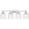 Arcadia Bella 33"W 4 Light Brushed Nickel Bath Light With Seedy Shade