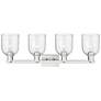 2_Arcadia Bella 33"W 4 Light Brushed Nickel Bath Light With Seedy Shade more views