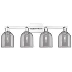 Arcadia Bella 33"W 4 Light Chrome Vanity Light w/ Light Smoke Shade