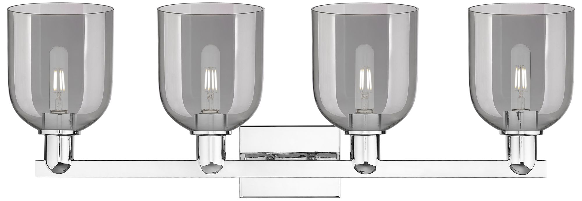Image 2 Arcadia Bella 33"W 4 Light Chrome Vanity Light w/ Light Smoke Shade more views