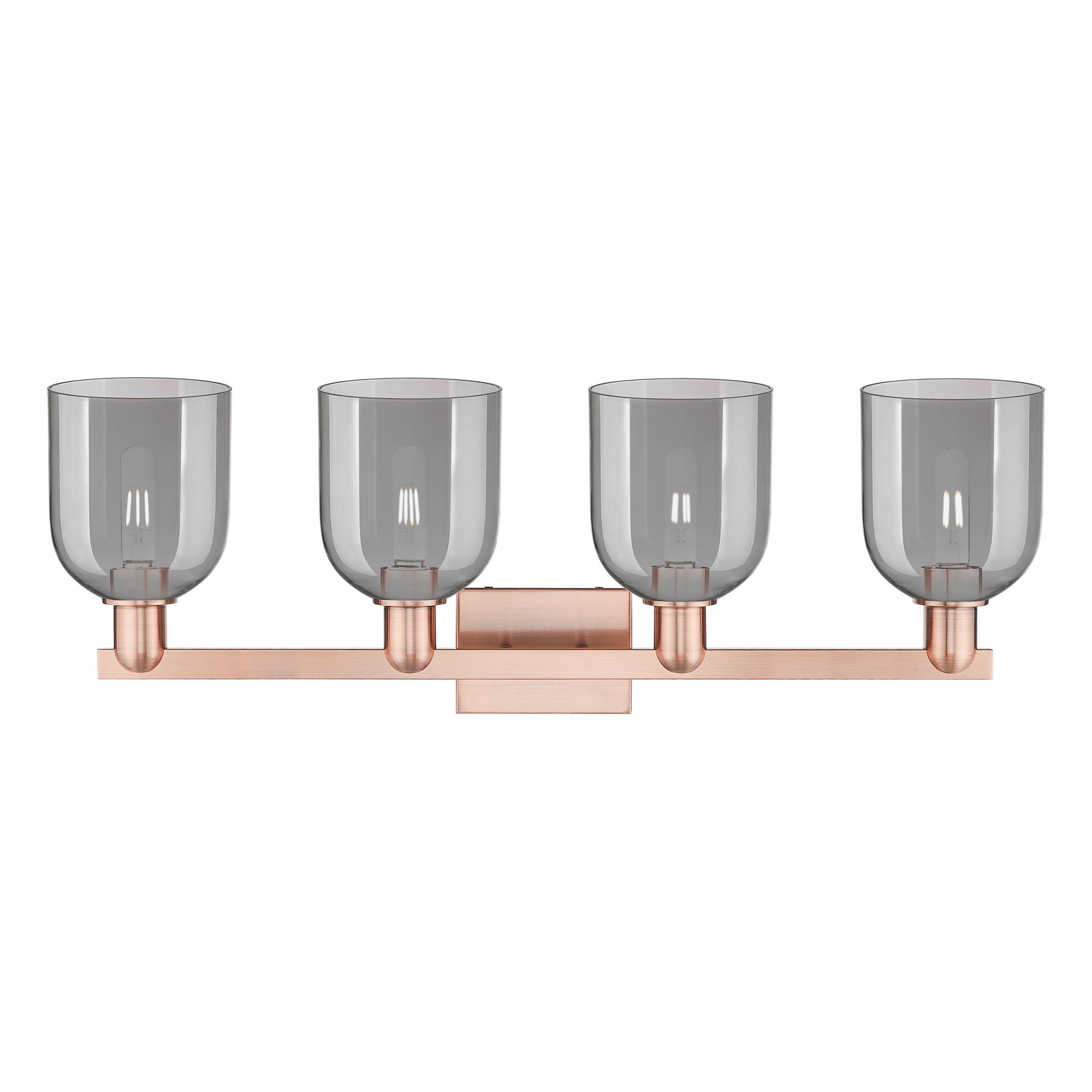 Image 2 Arcadia Bella 33"W 4 Light Copper Vanity Light With Light Smoke Shade more views