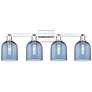 1_Arcadia Bella 33"W 4 Light Polished Chrome Bath Light With Blue Shade
