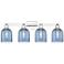 Arcadia Bella 33"W 4 Light Polished Chrome Bath Light With Blue Shade