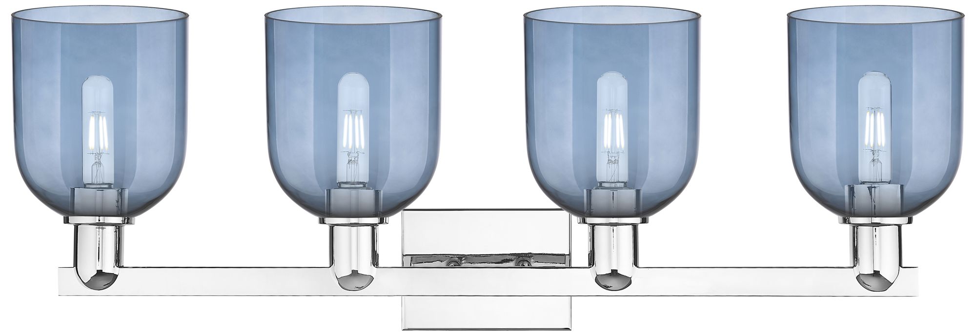 Image 2 Arcadia Bella 33"W 4 Light Polished Chrome Bath Light With Blue Shade more views