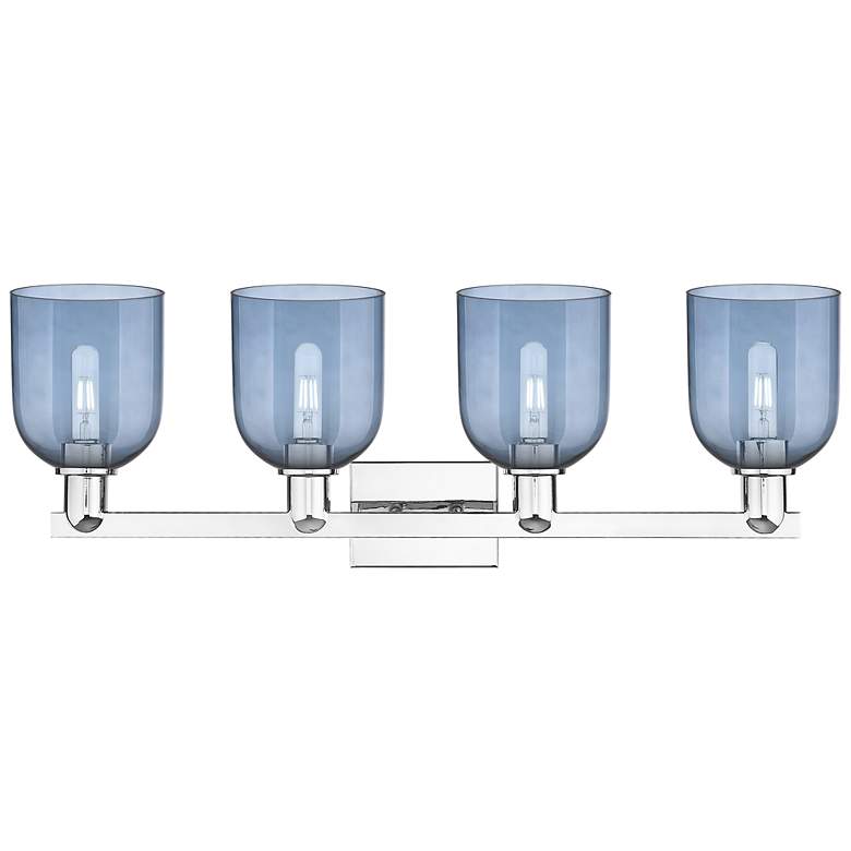 Image 2 Arcadia Bella 33"W 4 Light Polished Chrome Bath Light With Blue Shade more views