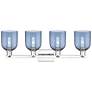 2_Arcadia Bella 33"W 4 Light Polished Chrome Bath Light With Blue Shade more views