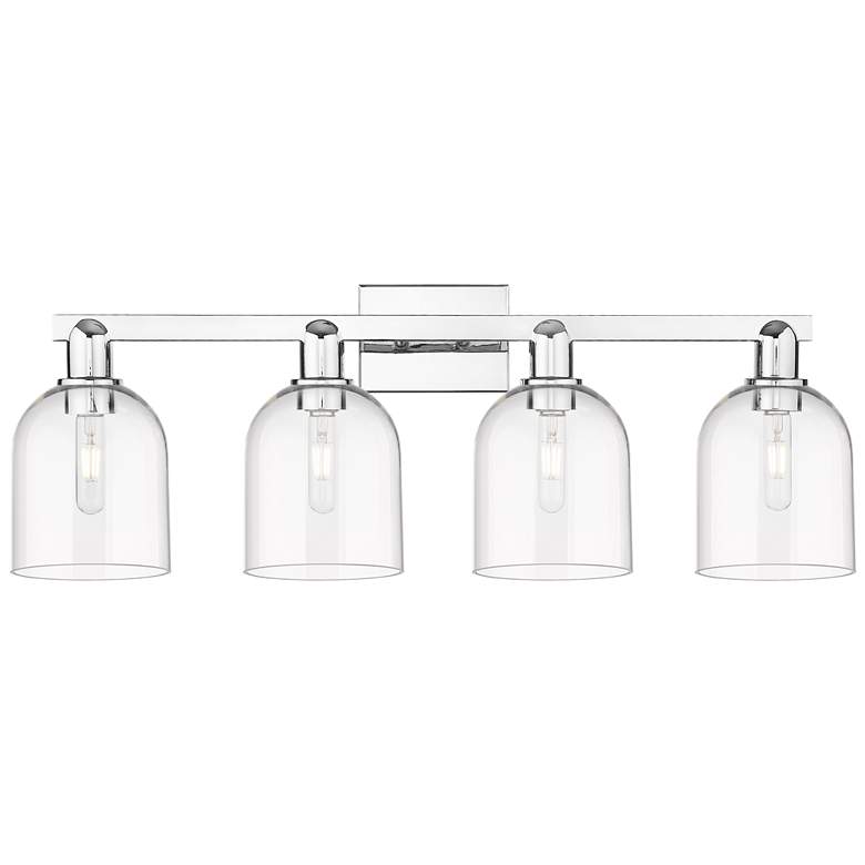 Image 1 Arcadia Bella 33"W 4 Light Polished Chrome Vanity Light w/ Clear Shade