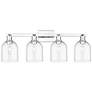 1_Arcadia Bella 33"W 4 Light Polished Chrome Vanity Light w/ Clear Shade