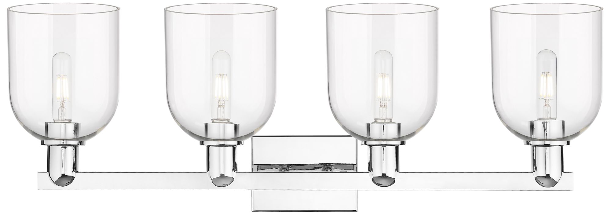 Image 2 Arcadia Bella 33"W 4 Light Polished Chrome Vanity Light w/ Clear Shade more views