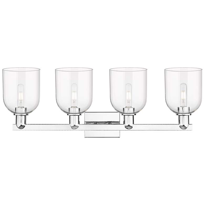 Image 2 Arcadia Bella 33"W 4 Light Polished Chrome Vanity Light w/ Clear Shade more views
