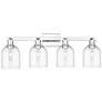 1_Arcadia Bella 33"W 4 Light Polished Chrome Vanity Light w/ Seedy Shade