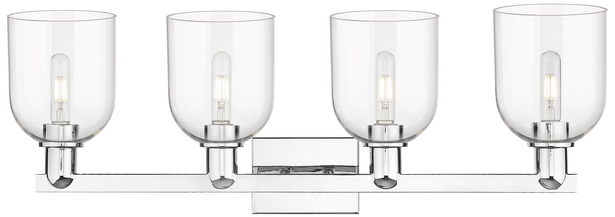 Image 2 Arcadia Bella 33"W 4 Light Polished Chrome Vanity Light w/ Seedy Shade more views
