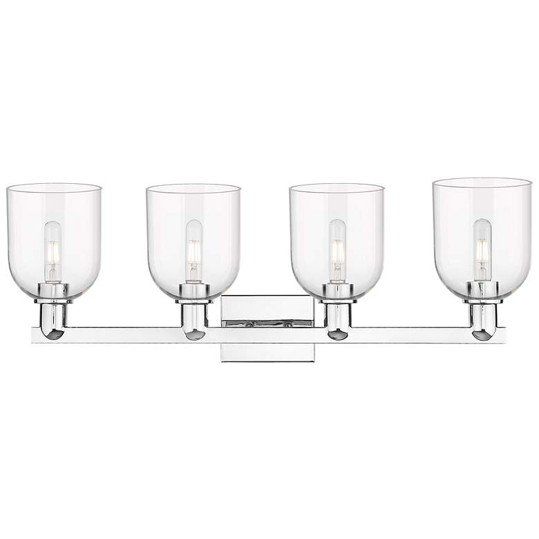 Image 2 Arcadia Bella 33"W 4 Light Polished Chrome Vanity Light w/ Seedy Shade more views