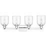 2_Arcadia Bella 33"W 4 Light Polished Chrome Vanity Light w/ Seedy Shade more views