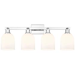 Arcadia Bella 33"W 4 Light Polished Chrome Vanity Light w/ White Shade