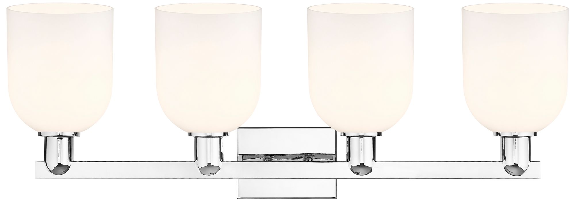 Image 2 Arcadia Bella 33"W 4 Light Polished Chrome Vanity Light w/ White Shade more views