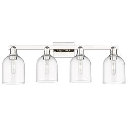 Arcadia Bella 33"W 4 Light Polished Nickel Vanity Light w/ Clear Shade