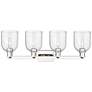 2_Arcadia Bella 33"W 4 Light Polished Nickel Vanity Light w/ Seedy Shade more views