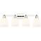 Arcadia Bella 33"W 4 Light Polished Nickel Vanity Light w/ White Shade