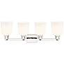 2_Arcadia Bella 33"W 4 Light Polished Nickel Vanity Light w/ White Shade more views