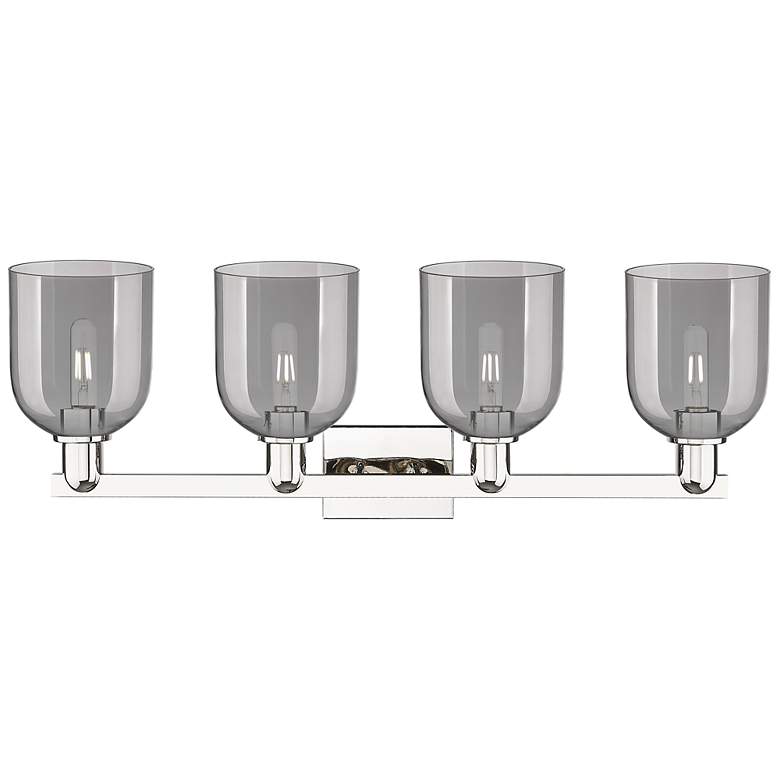 Image 2 Arcadia Bella 33"W 4 Light Polished Nickel Vanity w/ Light Smoke Shade more views