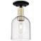 Arcadia Bella 6"W Black And Brass Semi.Flush Mount With Seedy Shade