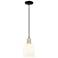 Arcadia Bella 6"W Black Brass Cord Hung Mini Pendant w/ White Shade