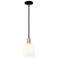 Arcadia Bella 6"W Black Brass Stem Hung Mini Pendant w/ White Shade