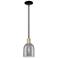 Arcadia Bella 6"W Black Brass Stem Mini Pendant w/ Light Smoke Shade