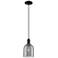 Arcadia Bella 6"W Black Cord Hung Mini Pendant w/ Light Smoke Shade