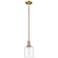 Arcadia Bella 6"W Brushed Brass Stem Hung Mini Pendant w/ Clear Shade