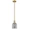Arcadia Bella 6"W Brushed Brass Stem Mini Pendant w/ Light Smoke Shade