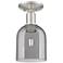 Arcadia Bella 6"W Brushed Nickel Semi.Flush Mount w/ Light Smoke Shade
