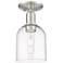 Arcadia Bella 6"W Brushed Nickel Semi.Flush Mount With Clear Shade