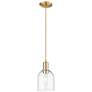 1_Arcadia Bella 6"W Champagne Bronze Cord Mini Pendant w/ Clear Shade