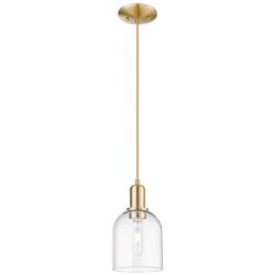 Arcadia Bella 6"W Champagne Bronze Cord Mini Pendant w/ Clear Shade