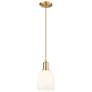 1_Arcadia Bella 6"W Champagne Bronze Cord Mini Pendant w/ White Shade