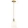 Arcadia Bella 6"W Champagne Bronze Cord Mini Pendant w/ White Shade