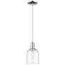 Arcadia Bella 6"W Chrome Cord Hung Mini Pendant w/ Clear Shade