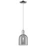 Arcadia Bella 6"W Chrome Cord Hung Mini Pendant w/ Light Smoke Shade